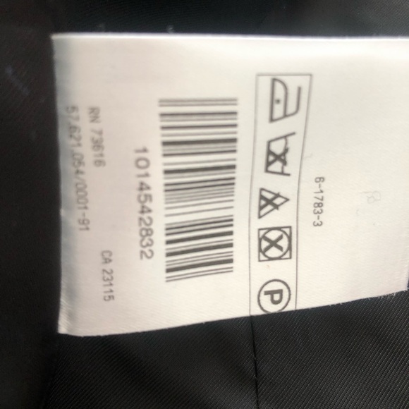 Hugo BOSS short jacket blazer double breasted lightweight wool Italy 2 long slvs - Picture 6 of 10